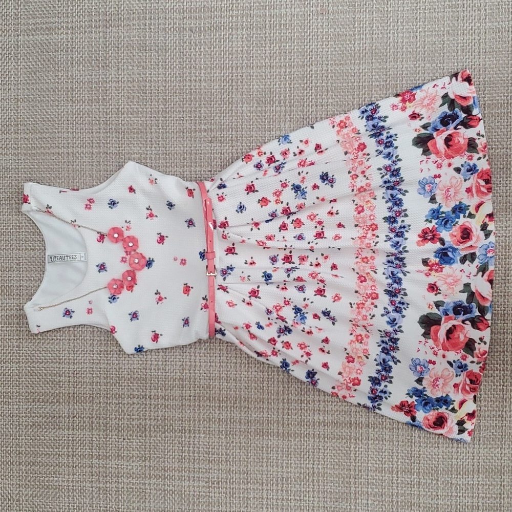 BEAUTEES Girls Skater Party Dress with Necklace